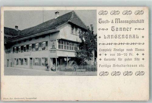 4900 Langenthal Foto AK Geschäft Tuch und Maassgeschäft Tanner