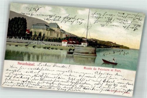 2000 Neuchâtel Neuenburg 1902 Foto AK Museum Hafen