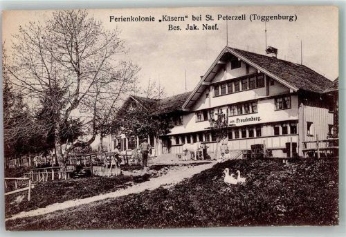 9127 St. Peterzell 1915 Foto AK Pension Ferienkolonie Käsern St. Peterzell Feldpost