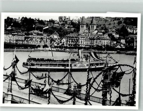 Luzern Lucerne Dampfschiff Stadt Luzern Hotel Binnenschiff Foto AK