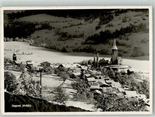 7152 Sagogn 1955 Winter Kirche