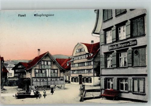 9230 Flawil 1913 Foto AK Gasthaus und Metzgerei zum Bären