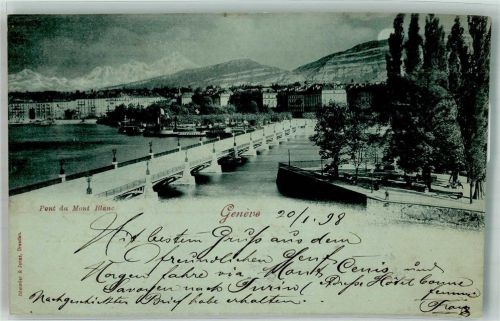 1200 Genève Genf 1898 Foto AK Pont du Mont Blanc