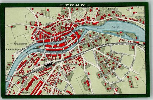 3600 Thun Foto AK Stadtplan