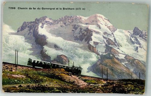 3920 Zermatt Foto AK Bergbahn Gornergrat Breithorn