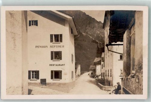7602 Casaccia Foto AK Pension Septimer Gasthaus