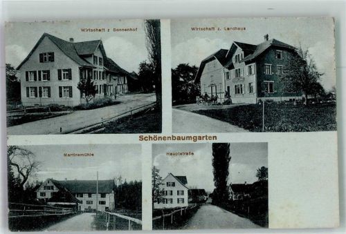 8585 Schönenbaumgarten Foto AK Gasthaus zum Sonnenhof und zum Landhaus Martins- Mühle