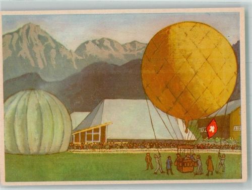 6000 Luzern Lucerne Sonderstempel Ballon Sonder-Ballonflug 1954 Ballonpostkarte Ausstellung 1954