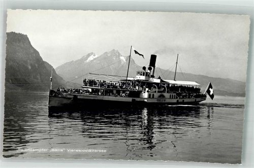 Luzern Lucerne Salondamofer Gallia Vierwaldstättersee Binnenschiff Foto AK