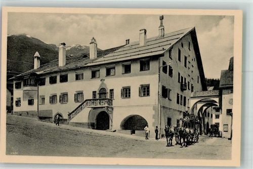 Zuoz Postkutsche Pinatanhaus Postkutsche Schweiz Foto AK