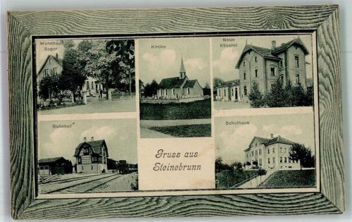 9314 Steinebrunn 1915 Passepartout Bahnhof Neue Käserei Schulhaus Kirche