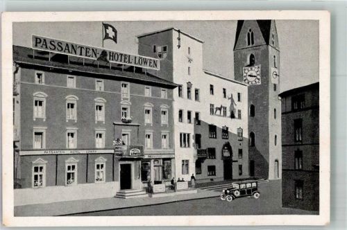7270 Davos Platz 1936 Foto AK Auto Hotel Löwen