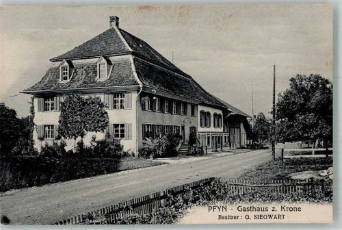 8505 Pfyn Foto AK Gasthaus zur Krone Feldpost Batallon 75