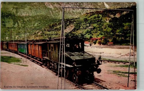 3907 Simplon Dorf Foto AK Eisenbahn Simplonexpress Elektrische Lokomotive