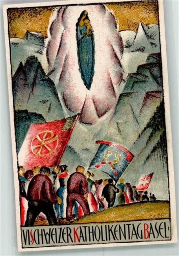 4000 Basel Bâle Lithographie Kath. Kirche VI. Schweizer Katholikentag