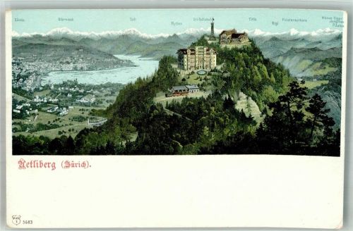 8143 Uetliberg Foto AK Hotel Bergbahn