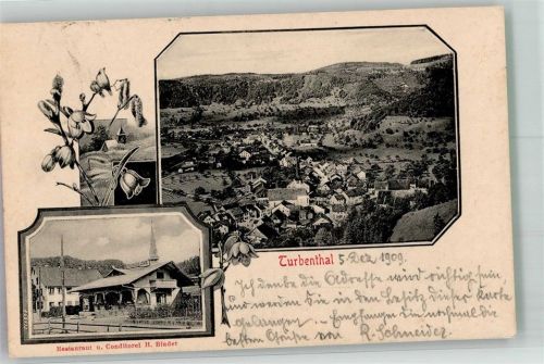8488 Turbenthal 1909 Foto AK Gasthaus und Konditorei Binder
