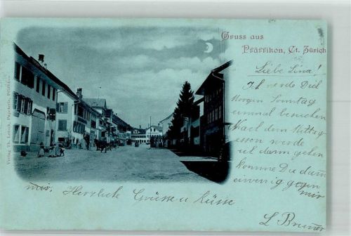 8330 Pfäffikon ZH 1899 Mondschein Gruss aus
