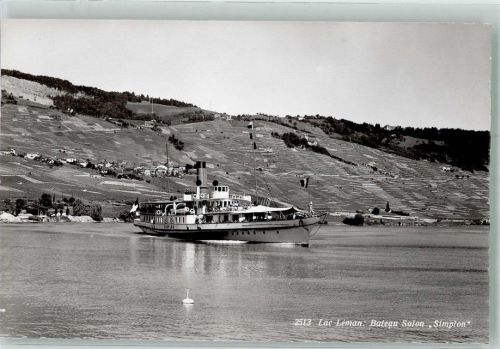 Genève Genf Raddampfer Simplon auf dem Genfersee Binnenschiff Foto AK