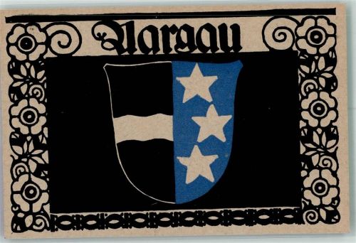 5000 Aarau Lithographie Wappen Aargau sign. Hosch, P.