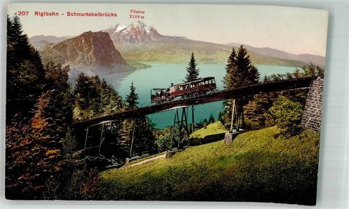 Rigibahn Foto AK Zahnradbahn Rigibahn Schnurtobelbrücke