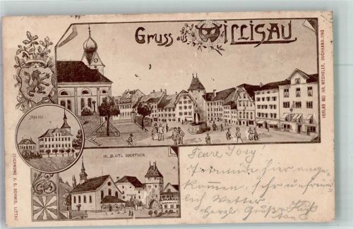 6130 Willisau 1901 Foto AK Schloss Kirche Hl. Blut