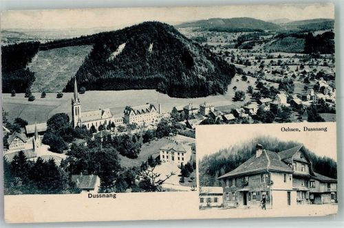 8374 Dussnang 1912 Foto AK Gasthaus Ochsen Kirche