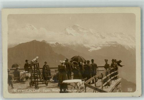 Schynige Platte Foto AK Fernrohr Aussichtsplattform