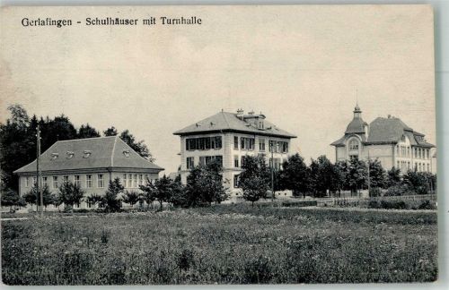 4563 Gerlafingen 1917 Foto AK Feldpost 25 Poste de Campagne Schulhäuser Turnhalle