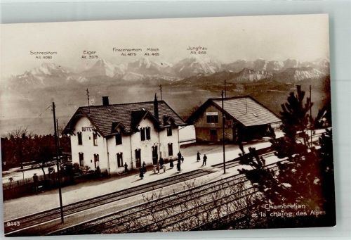 Chambrelien Bahnhof Gasthaus Bahnhof Schweiz Foto AK