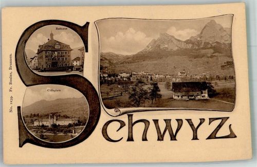 6430 Schwyz Foto AK Rathaus Collegium