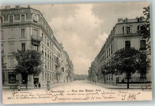 2000 Neuchâtel Neuenburg 1901 Foto AK Rue des Beaux Arts