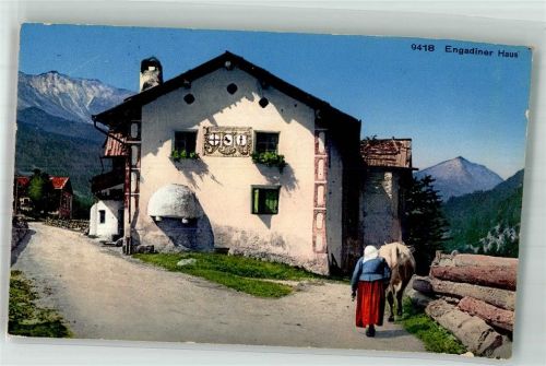 7503 Samedan Samaden 1940 Foto AK Engadiner Haus