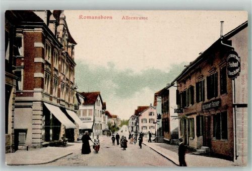 8590 Romanshorn Foto AK Gasthaus Freihof Bechtel Alleestrasse