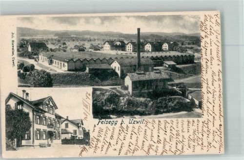9240 Uzwil 1904 Foto AK Fabrik Felsegg