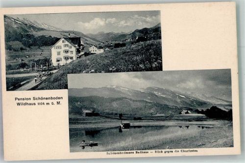 9658 Wildhaus Foto AK Pension Schönenboden Badhaus Schönenbodensee