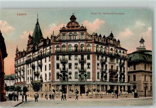 6000 Luzern Lucerne Foto AK Hotel St. Gotthard Terminus