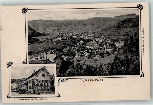 8488 Turbenthal 1912 Gebrauchsspuren Bahnpost Zug 236 Gasthaus zur Kreustrasse