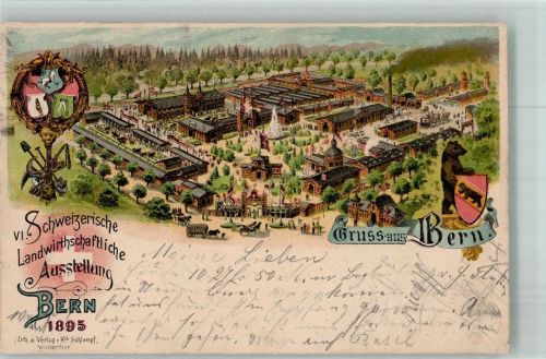 3000 Bern Berne 1895 Lithographie VI.Schweiz. landwirtschaftliche Ausstellung 1895