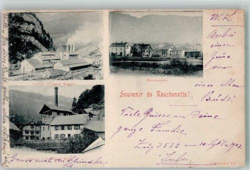 2603 Péry Montoz Péry 1903 Foto AK Fabrik Portland Reuchenette
