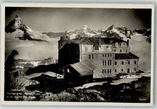 3920 Zermatt 1931 Foto AK Hotel Kulm Gornergrat