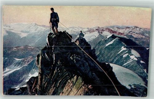 Schweizer Grenz-Wacht Offizierspatrouille Alpengipfel Militär Schweiz Foto AK