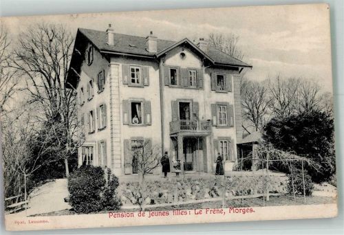 1110 Morges 1908 Foto AK Pension de jeunes filles Le Fréne