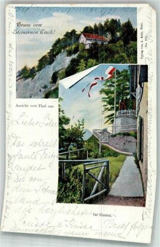 9422 Staad SG 1899 Lithographie Gruss vom Steinernen Tisch