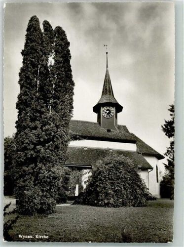 4923 Wynau 1960 Foto AK Bahnpost Roggwil-Wynau Zug 645 Kirche