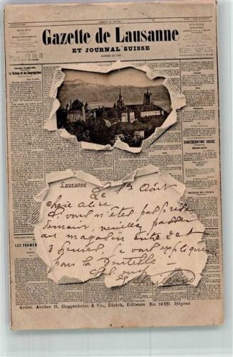 1000 Lausanne Losanna 1902 Gebrauchsspuren Zeitungs-Ak Gazette de Lausanne
