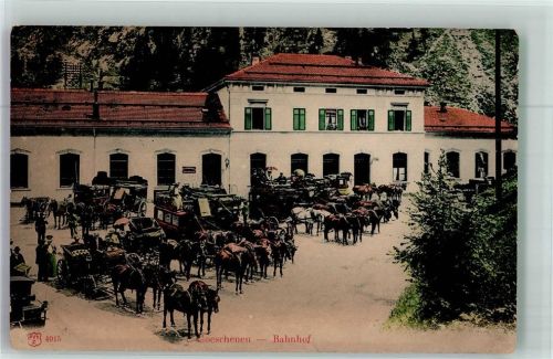 Göschenen Postkutsche Bahnhof Postkutsche Schweiz Foto AK
