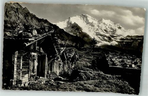 3823 Wengen 1933 Foto AK Alphütte Jungfrau