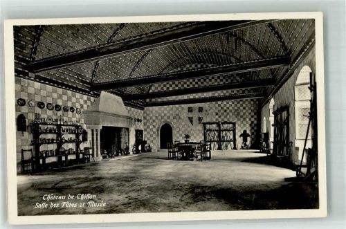 Chillon Chateau Foto AK Schloss Festsaal