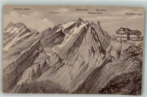 Säntis Foto AK Gasthaus auf dem Schäfler